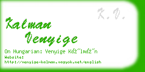 kalman venyige business card